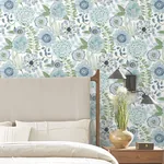 York Wallcoverings Artistic Bouquet Alpine & Leaf Wallpaper | Wallpaper Twins York Wallcoverings Artistic Bouquet Alpine & Leaf Wallpaper - SKU ZM2892