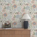 York Wallcoverings Artistic Bouquet Multicolor Wallpaper | Wallpaper Twins York Wallcoverings Artistic Bouquet Multicolor Wallpaper - SKU ZM2893