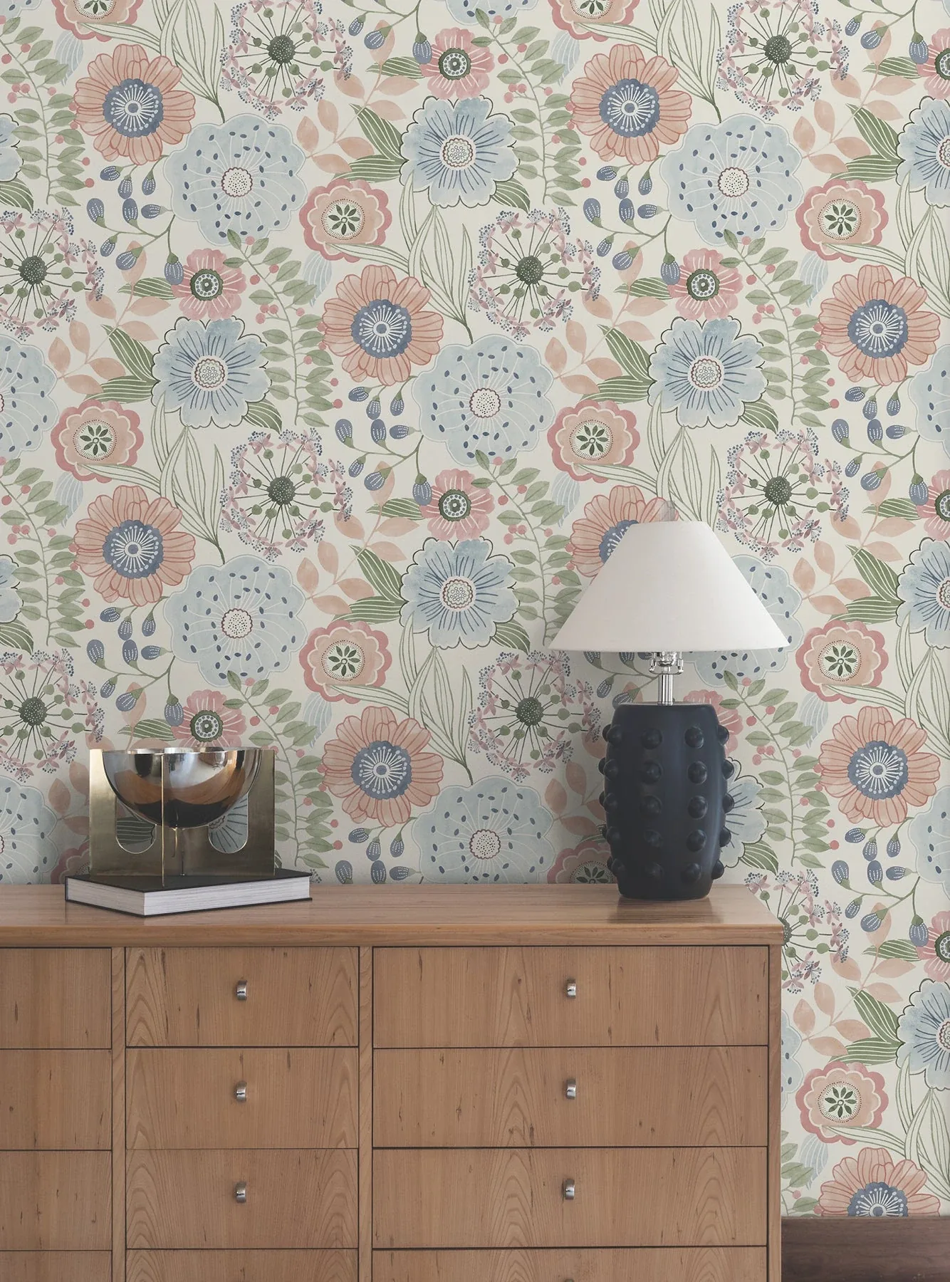 York Wallcoverings Artistic Bouquet Multicolor Wallpaper | Wallpaper Twins York Wallcoverings Artistic Bouquet Multicolor Wallpaper - SKU ZM2893