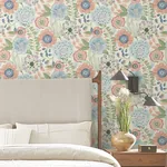 York Wallcoverings Artistic Bouquet Multicolor Wallpaper | Wallpaper Twins York Wallcoverings Artistic Bouquet Multicolor Wallpaper - SKU ZM2893