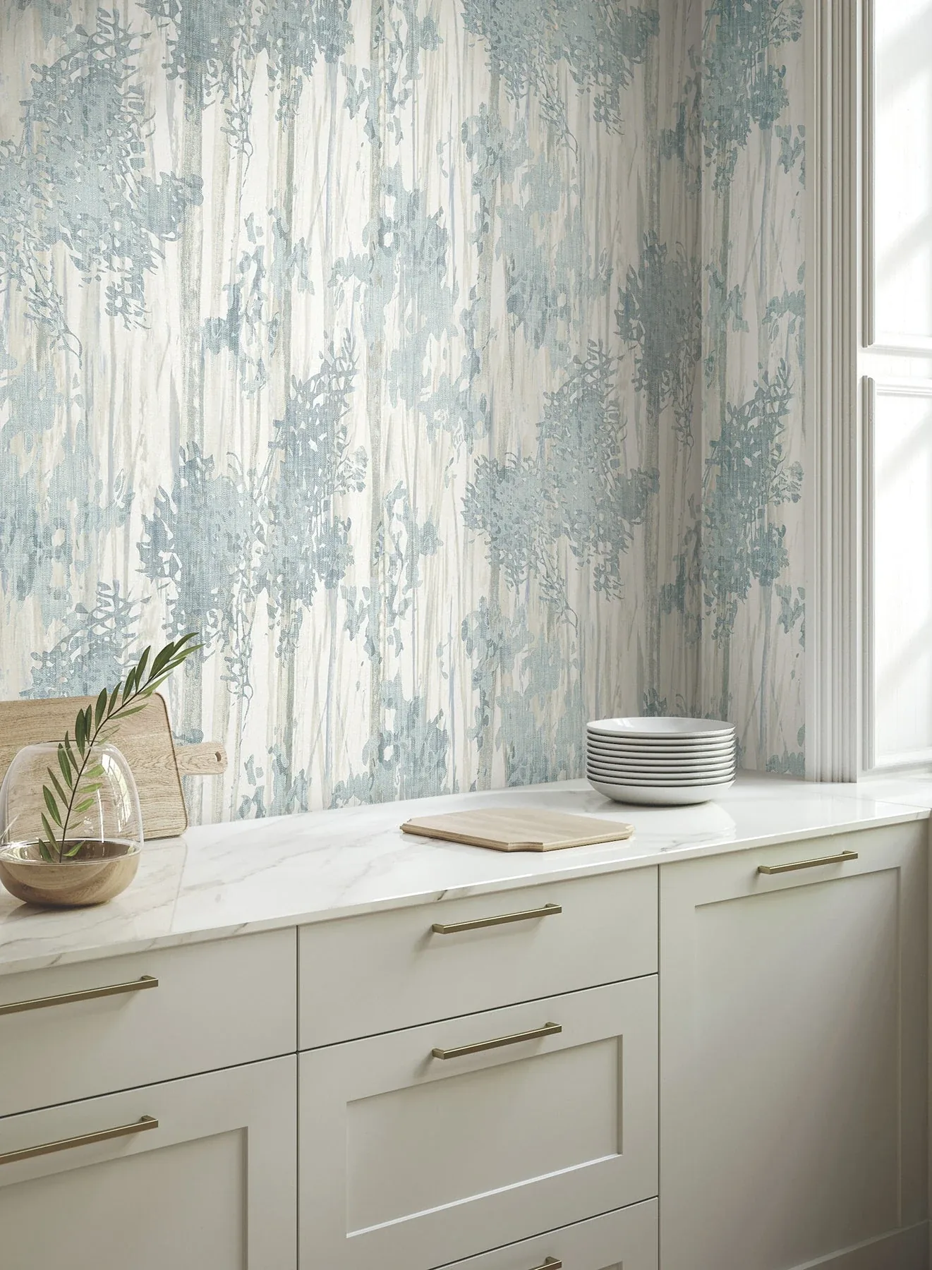 York Wallcoverings Aspen Grove Blue Wallpaper | Wallpaper Twins York Wallcoverings Aspen Grove Blue Wallpaper - SKU GN2602