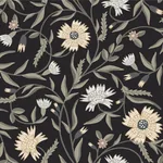 York Wallcoverings Aster Black Wallpaper - SKU RF7434