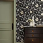 York Wallcoverings Aster Black Wallpaper - SKU RF7434
