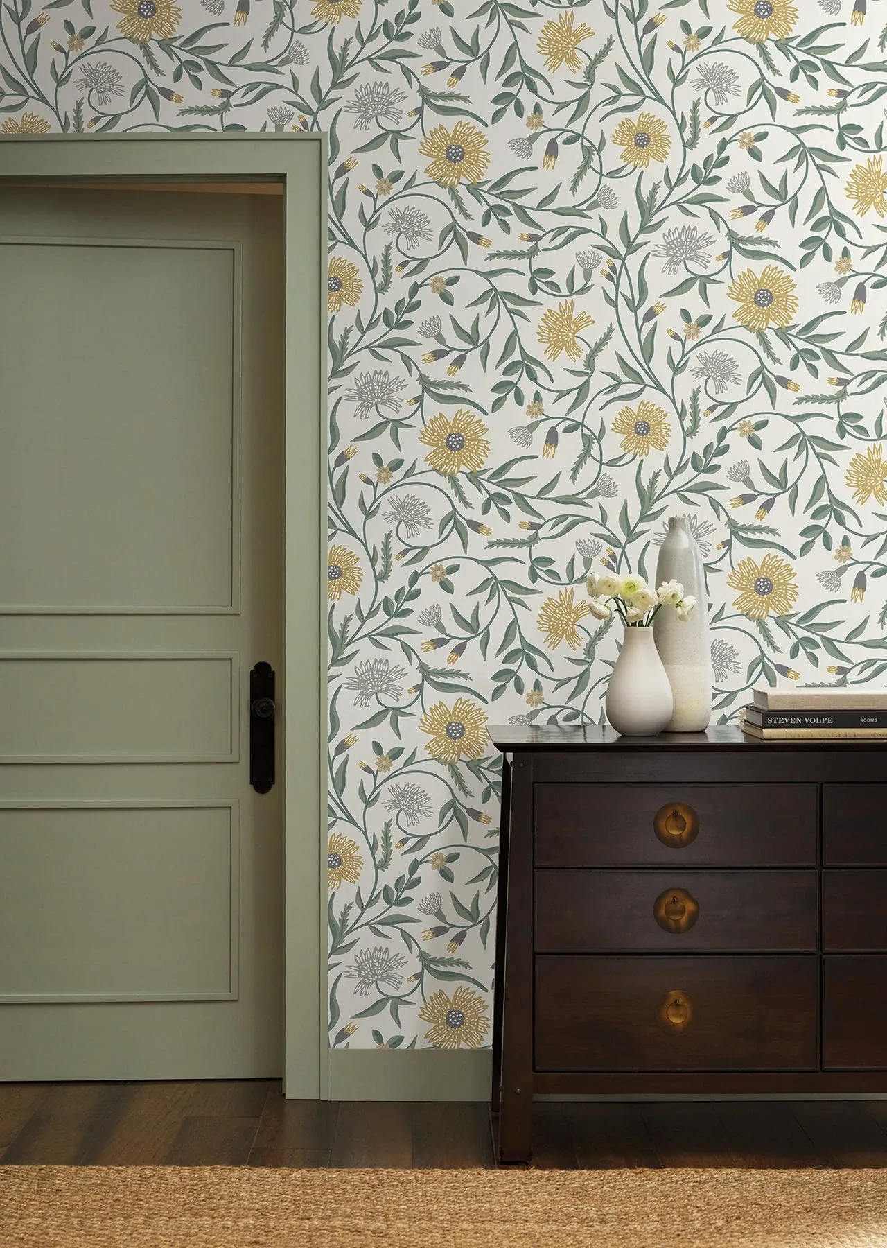 York Wallcoverings Aster Gold Wallpaper | Wallpaper Twins York Wallcoverings Aster Gold Wallpaper - SKU RF7432