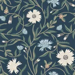 York Wallcoverings Aster Navy Wallpaper - SKU RF7435