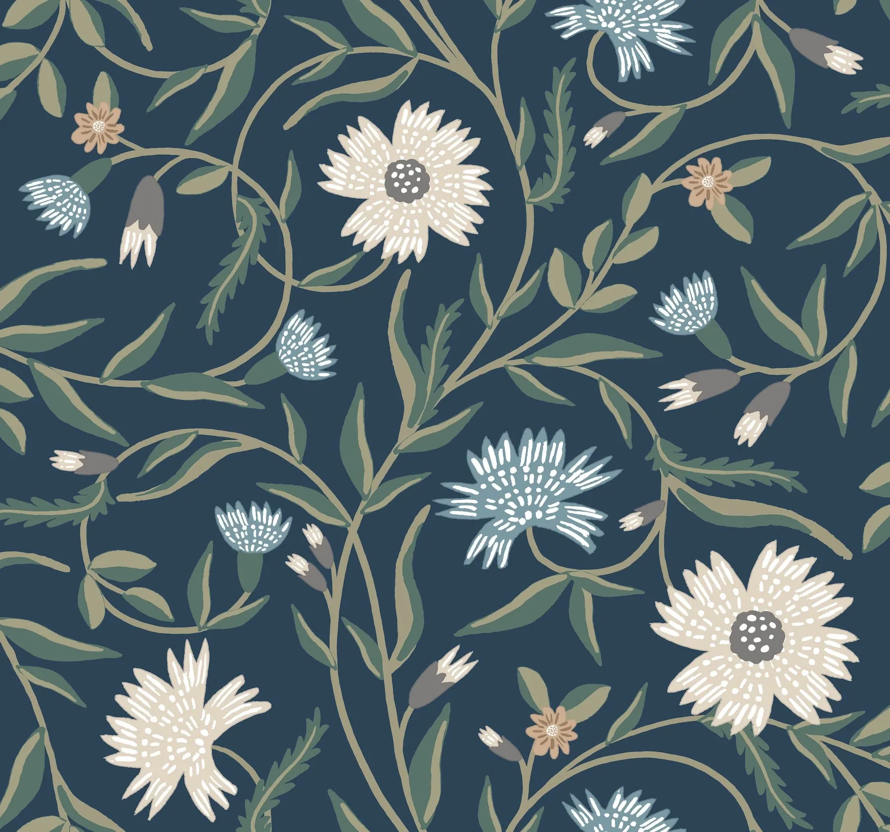 RF7435 | Aster Navy Wallpaper