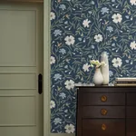 York Wallcoverings Aster Navy Wallpaper - SKU RF7435