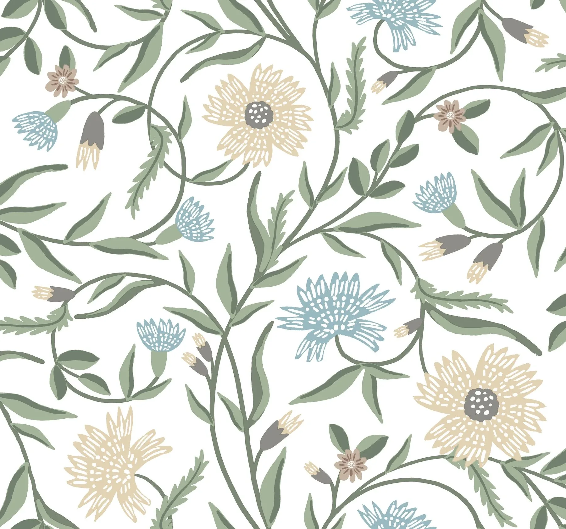 York Wallcoverings Aster White Wallpaper - SKU RF7431
