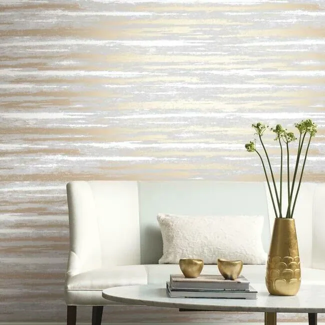 York Wallcoverings Atmosphere Grey & Gold Wallpaper | Wallpaper Twins York Wallcoverings Atmosphere Grey & Gold Wallpaper - SKU NW3540