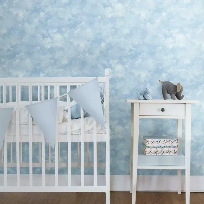 York Wallcoverings Atrium Clouds Blue Peel & Stick Wallpaper - SKU PSW1211RL