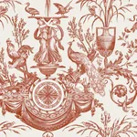 York Wallcoverings Avian Fountain Toile Brick Wallpaper | Wallpaper Twins York Wallcoverings Avian Fountain Toile Brick Wallpaper - SKU RT7814