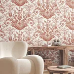 York Wallcoverings Avian Fountain Toile Brick Wallpaper | Wallpaper Twins York Wallcoverings Avian Fountain Toile Brick Wallpaper - SKU RT7814