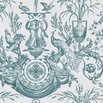 York Wallcoverings Avian Fountain Toile Jade Wallpaper | Wallpaper Twins York Wallcoverings Avian Fountain Toile Jade Wallpaper - SKU RT7811