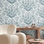 York Wallcoverings Avian Fountain Toile Jade Wallpaper | Wallpaper Twins York Wallcoverings Avian Fountain Toile Jade Wallpaper - SKU RT7811