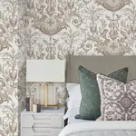 York Wallcoverings Avian Fountain Toile Mink Wallpaper | Wallpaper Twins York Wallcoverings Avian Fountain Toile Mink Wallpaper - SKU RT7812