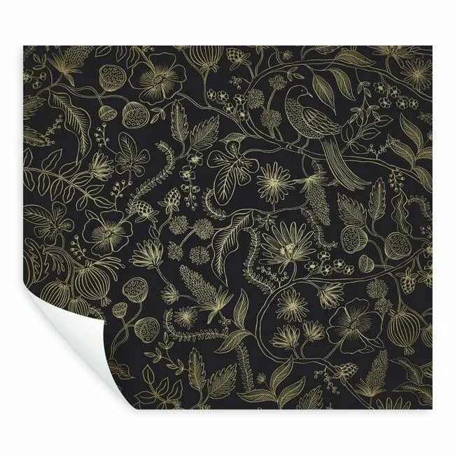 York Wallcoverings Aviary Black & Gold Peel & Stick Wallpaper | Wallpaper Twins York Wallcoverings Aviary Black & Gold Peel & Stick Wallpaper - SKU PSW1310RL