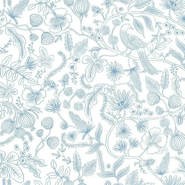 PSW1311RL | Aviary Blue & Cream Peel & Stick Wallpaper