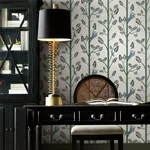 York Wallcoverings Aviary Branch Blue & Green Peel & Stick Wallpaper - SKU PSW1237RL