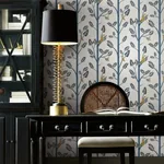 York Wallcoverings Aviary Branch Blue & Yellow Peel & Stick Wallpaper | Wallpaper Twins York Wallcoverings Aviary Branch Blue & Yellow Peel & Stick Wallpaper - SKU PSW1236RL