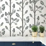 York Wallcoverings Aviary Branch Grey Peel & Stick Wallpaper | Wallpaper Twins York Wallcoverings Aviary Branch Grey Peel & Stick Wallpaper - SKU PSW1238RL