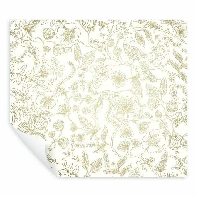 York Wallcoverings Aviary Off White & Gold Peel & Stick Wallpaper - SKU PSW1309RL