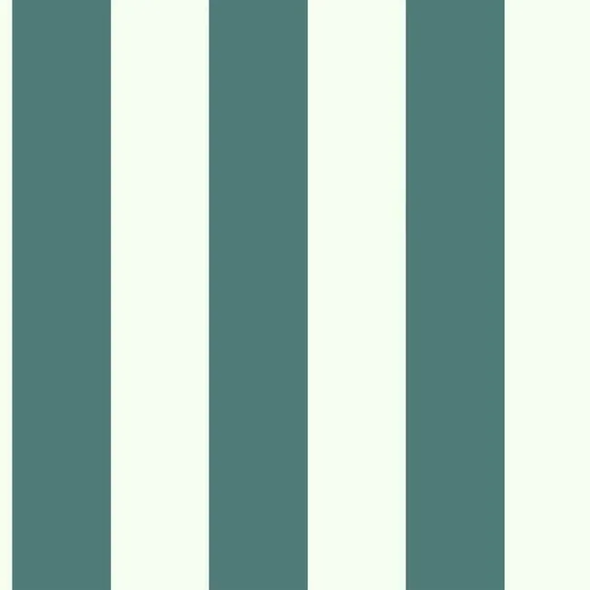 York Wallcoverings Awning Stripe Blue & White Wallpaper - SKU MH1589