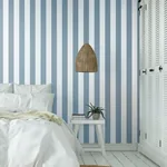 York Wallcoverings Awning Stripe Blue Wallpaper - SKU CV4443