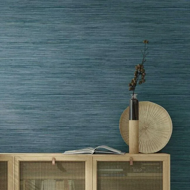 York Wallcoverings Bahia Grass Navy Peel & Stick Wallpaper | Wallpaper Twins York Wallcoverings Bahia Grass Navy Peel & Stick Wallpaper - SKU PSW1136RL