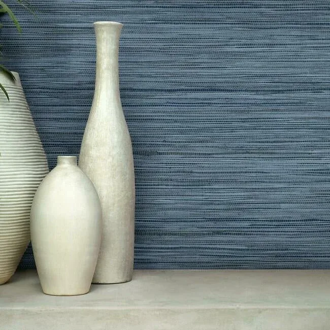 York Wallcoverings Bahia Grass Navy Peel & Stick Wallpaper | Wallpaper Twins York Wallcoverings Bahia Grass Navy Peel & Stick Wallpaper - SKU PSW1136RL
