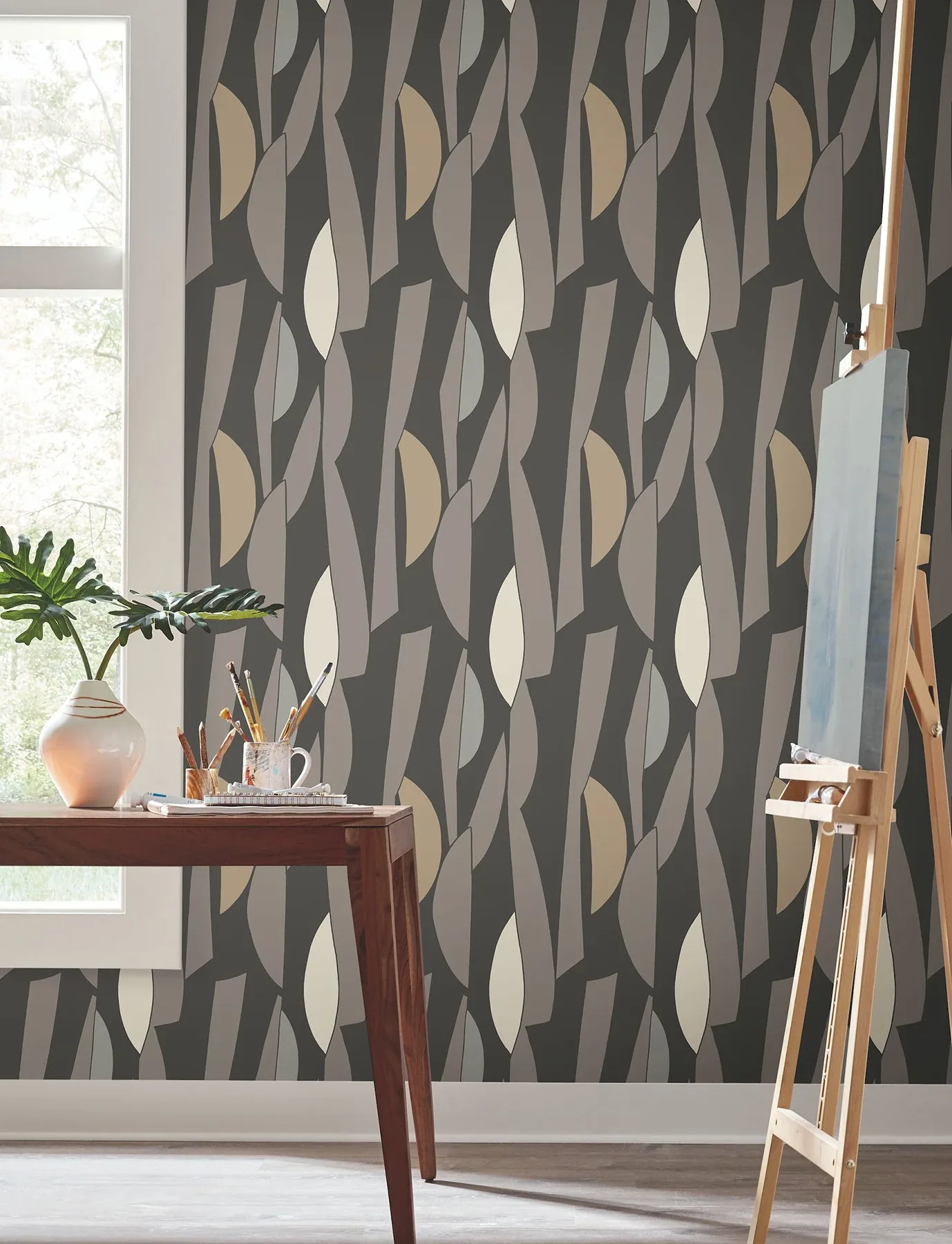 York Wallcoverings Balance Carbon & Graphite Wallpaper - SKU ZM2826