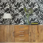 York Wallcoverings Bali Leaves Black Peel & Stick Wallpaper | Wallpaper Twins York Wallcoverings Bali Leaves Black Peel & Stick Wallpaper - SKU PSW1029RL
