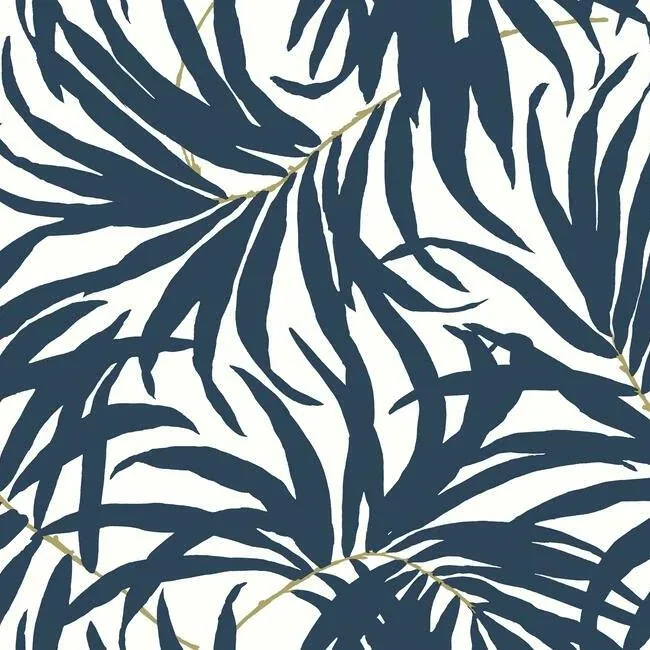 PSW1030RL | Bali Leaves Blue Peel & Stick Wallpaper