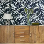 York Wallcoverings Bali Leaves Blue Peel & Stick Wallpaper - SKU PSW1030RL