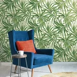 York Wallcoverings Bali Leaves Yellow & Tan Wallpaper - SKU AT7050