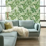 York Wallcoverings Bali Leaves Yellow & Tan Wallpaper - SKU AT7050