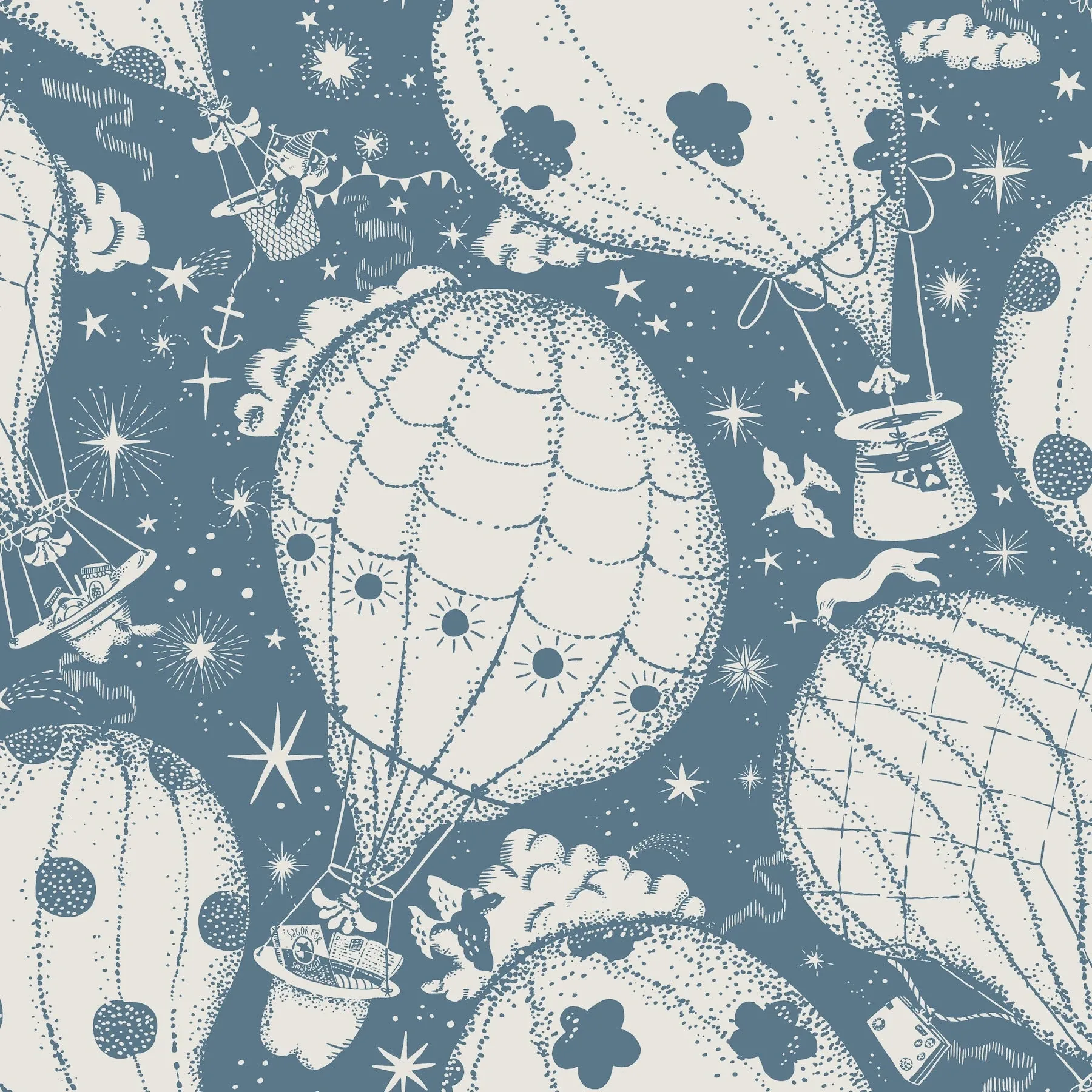 York Wallcoverings Ballongerna Dark Blue Wallpaper - SKU MB29006