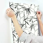 York Wallcoverings Bamboo Ink Black & White Wallpaper | Wallpaper Twins York Wallcoverings Bamboo Ink Black & White Wallpaper - SKU BW3843