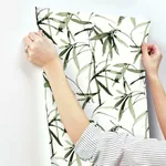 York Wallcoverings Bamboo Ink Green & Black Wallpaper - SKU BW3842