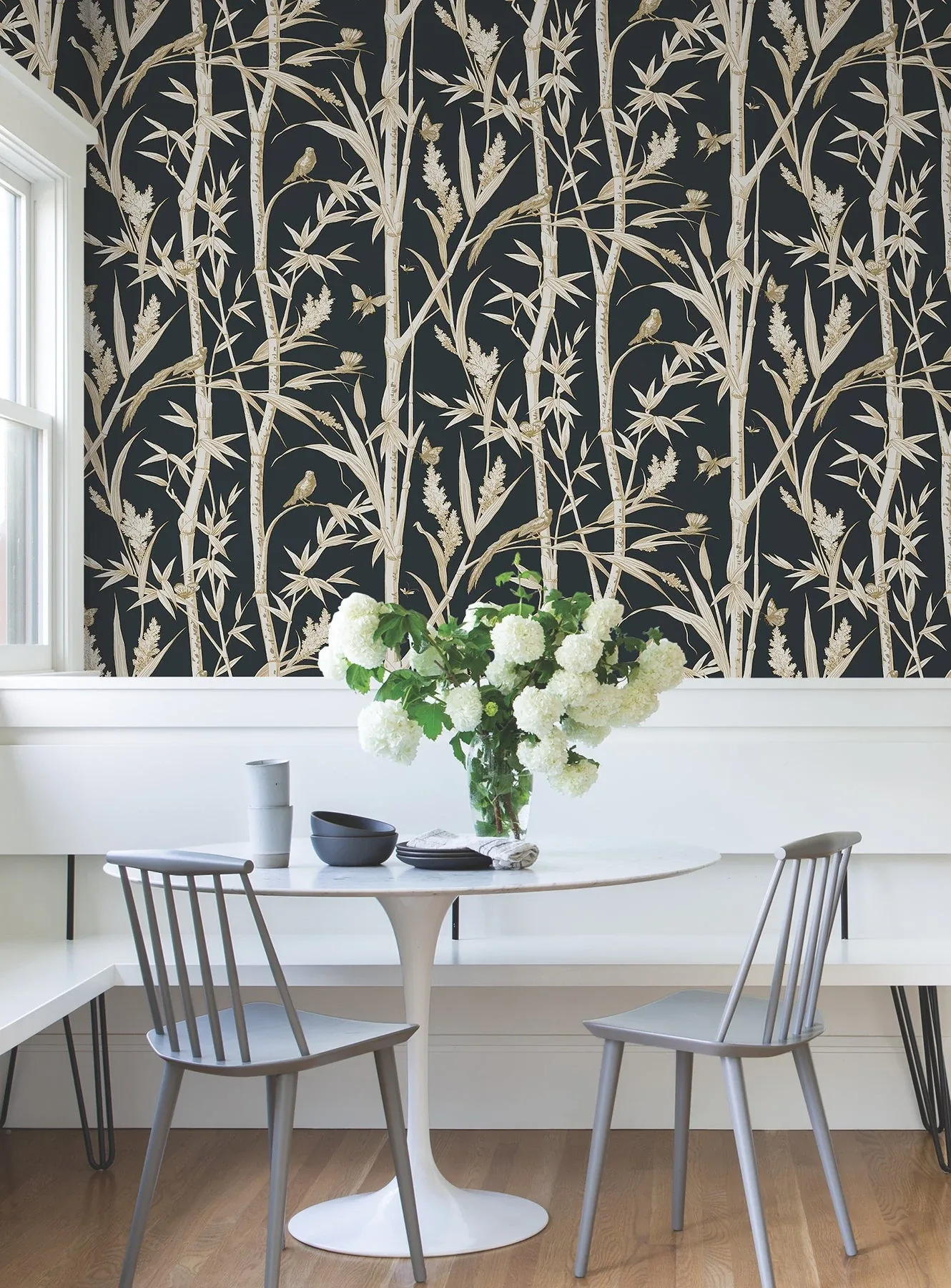 York Wallcoverings Bambou Toile Black Wallpaper | Wallpaper Twins York Wallcoverings Bambou Toile Black Wallpaper - SKU RT7834