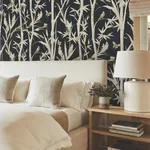 York Wallcoverings Bambou Toile Black Wallpaper | Wallpaper Twins York Wallcoverings Bambou Toile Black Wallpaper - SKU RT7834