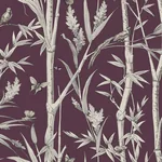 York Wallcoverings Bambou Toile Burgundy Wallpaper - SKU RT7835