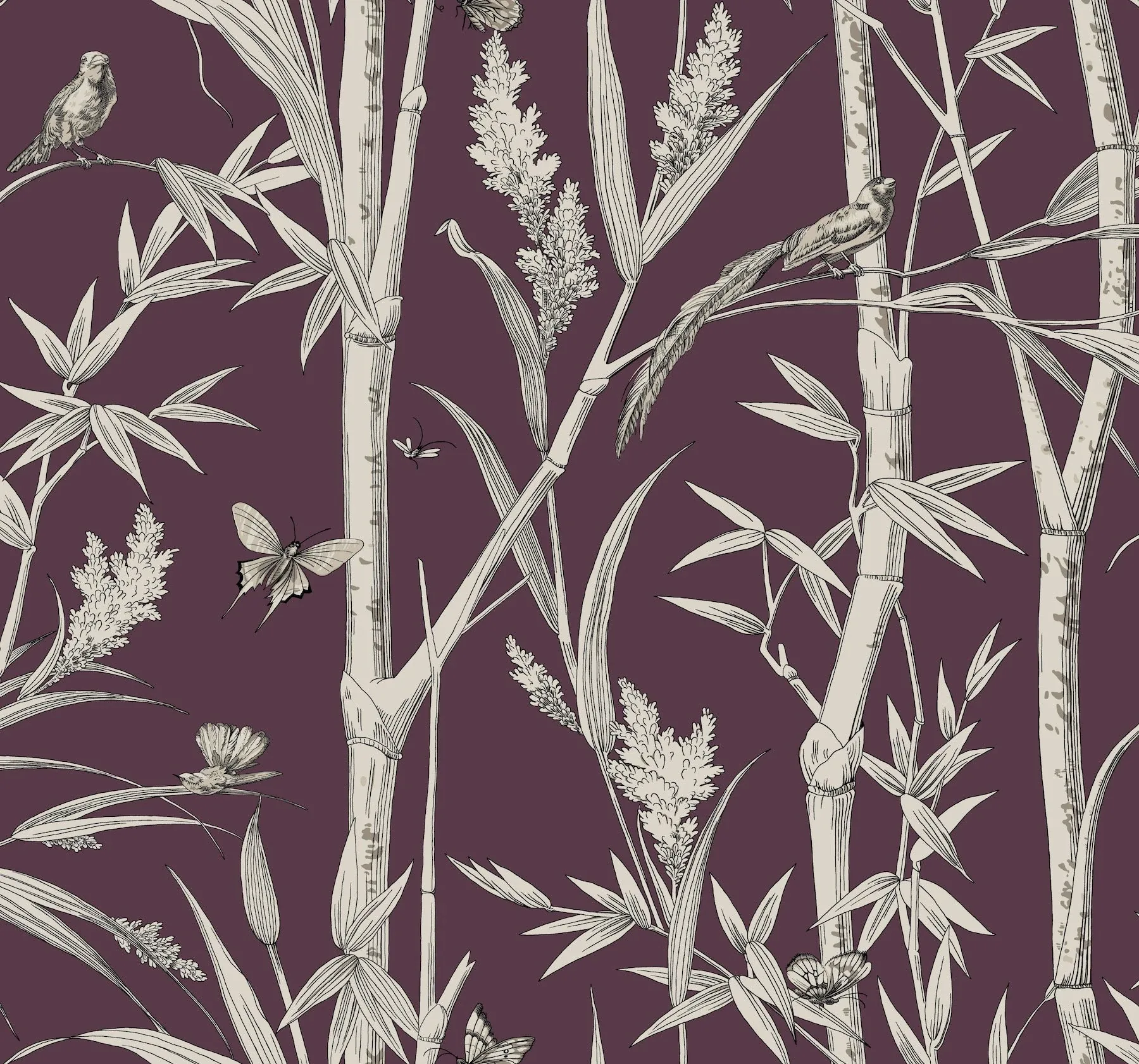 RT7835 | Bambou Toile Burgundy Wallpaper