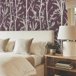 York Wallcoverings Bambou Toile Burgundy Wallpaper - SKU RT7835