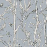York Wallcoverings Bambou Toile Sky Blue Wallpaper - SKU RT7833