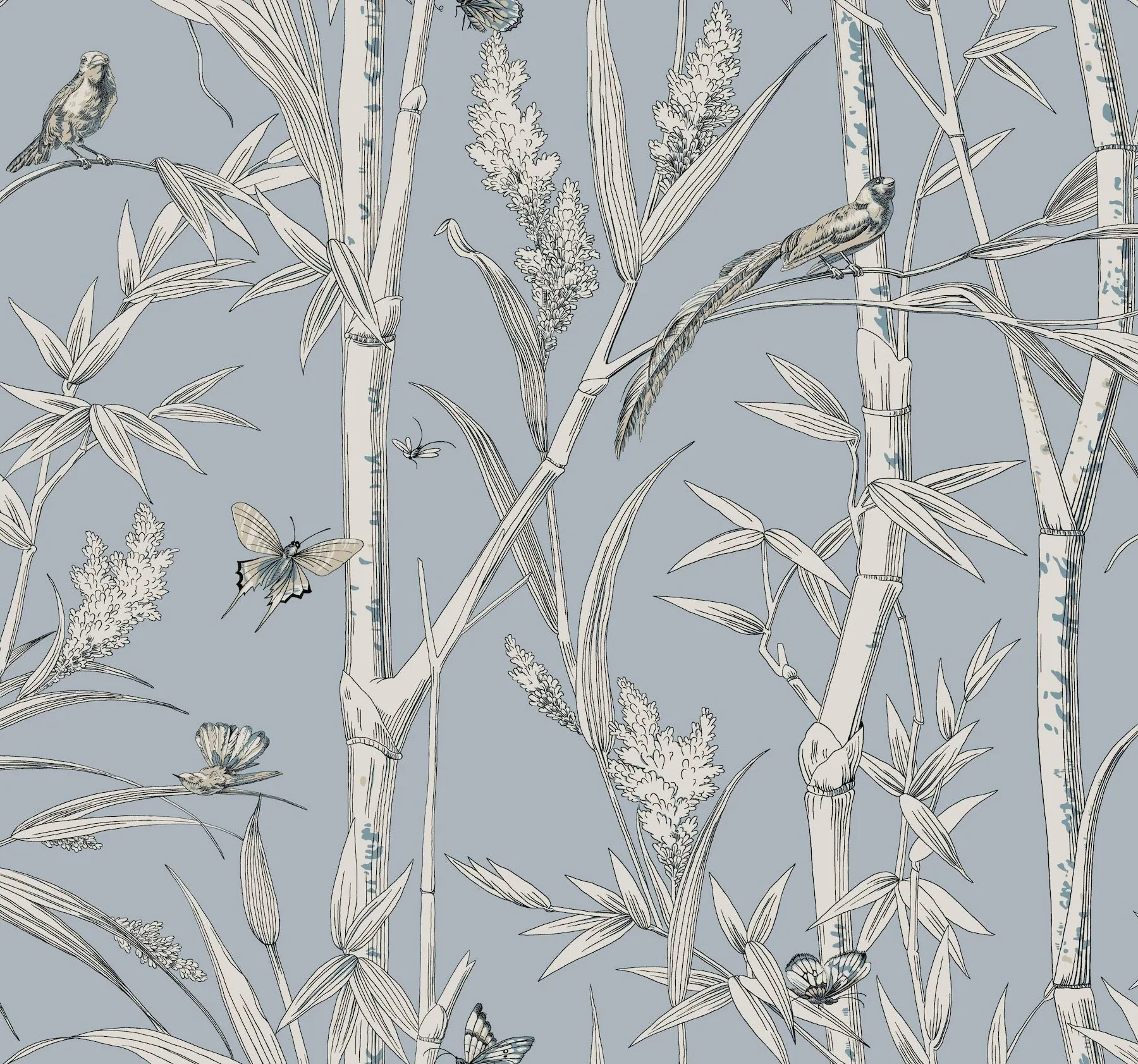 RT7833 | Bambou Toile Sky Blue Wallpaper
