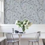 York Wallcoverings Bambou Toile Sky Blue Wallpaper - SKU RT7833