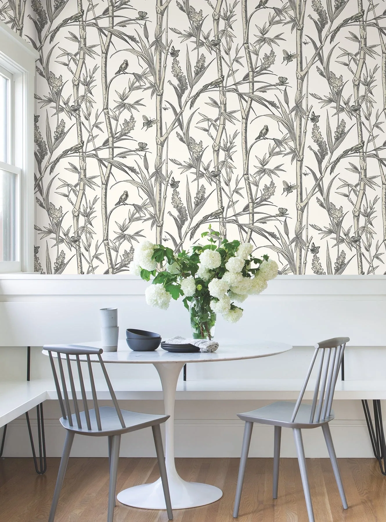 York Wallcoverings Bambou Toile White Wallpaper | Wallpaper Twins York Wallcoverings Bambou Toile White Wallpaper - SKU RT7836