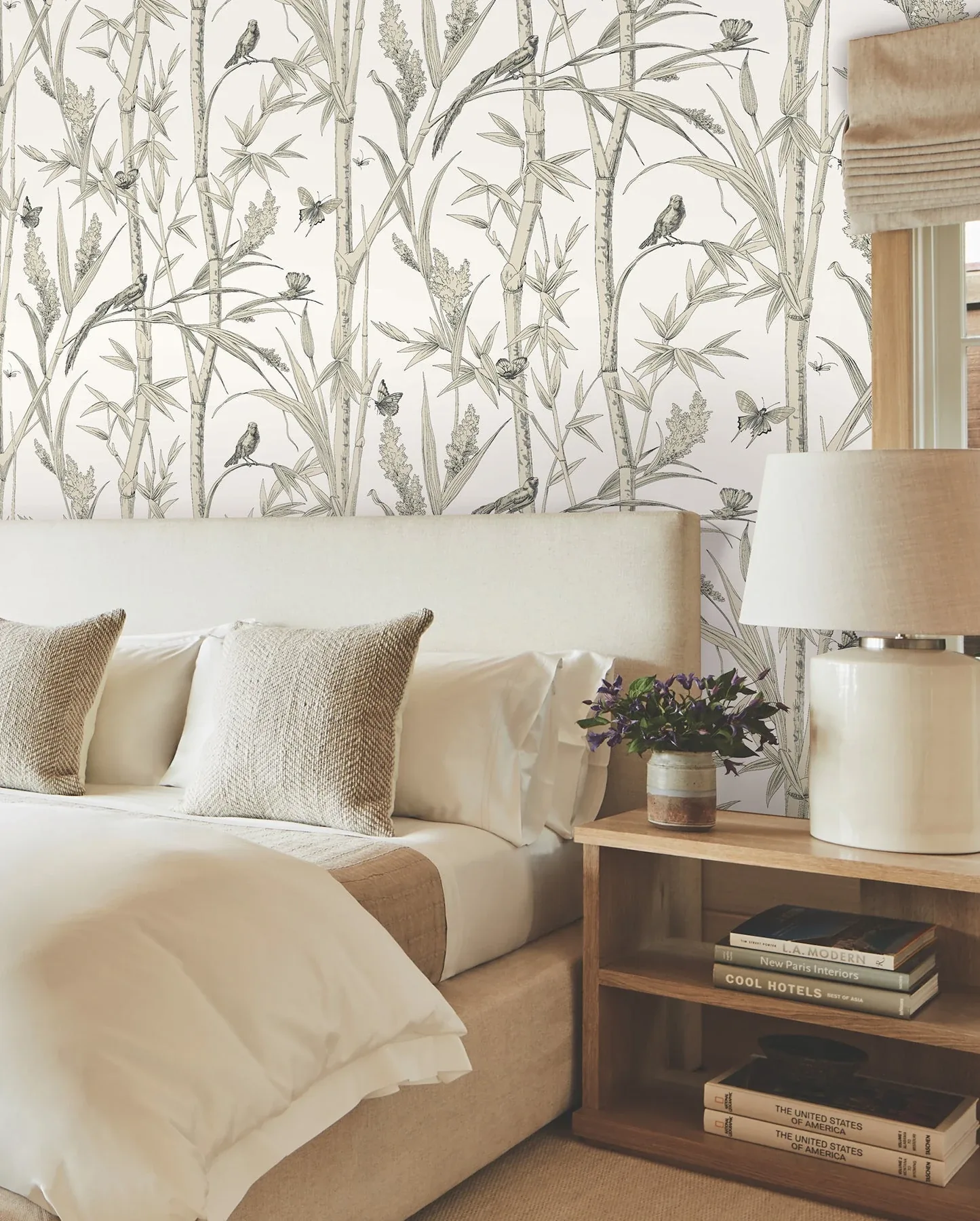 York Wallcoverings Bambou Toile White Wallpaper | Wallpaper Twins York Wallcoverings Bambou Toile White Wallpaper - SKU RT7836