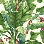 York Wallcoverings Banana Leaf Aqua & Red Wallpaper | Wallpaper Twins York Wallcoverings Banana Leaf Aqua & Red Wallpaper - SKU AT7068