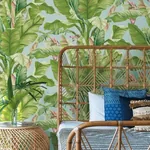 York Wallcoverings Banana Leaf Aqua & White Wallpaper | Wallpaper Twins York Wallcoverings Banana Leaf Aqua & White Wallpaper - SKU AT7070